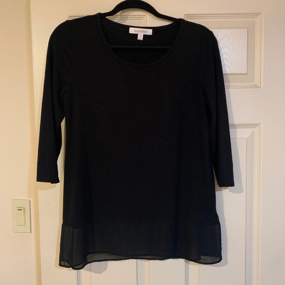 Ellen Tracy Black Top sz S